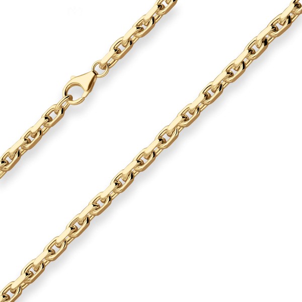 5.3mm Ankerkette diamantiert aus 585 Gelbgold 70cm