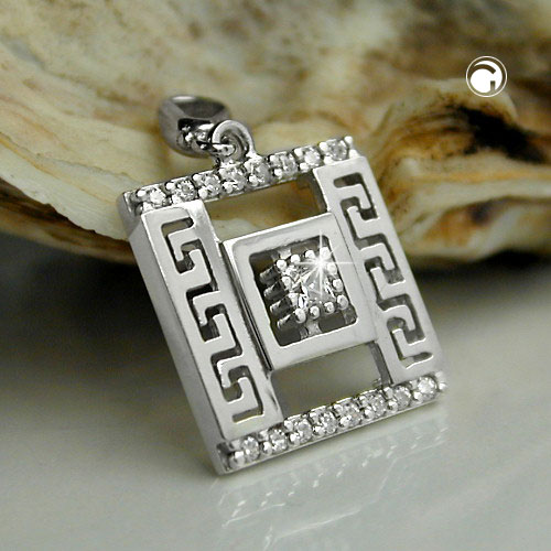 Anhänger römisches Muster Zirkonia 925 Silber
