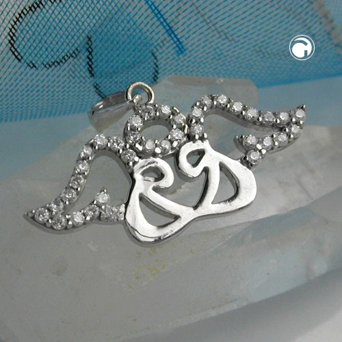 Anhänger 2 Engel mit Heiligenschein 925 Silber