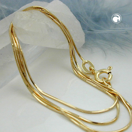 0,8mm Schlangenkette 5-kant 375 Gold 45cm