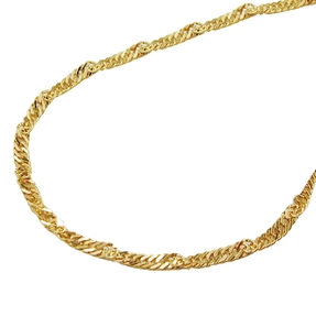 1,4mm Singapurkette Collier Halskette 375 Gold Gelbgold 45cm Damen Goldkette
