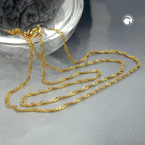 1,4mm Singapurkette 375 Gelbgold 45cm