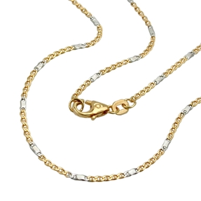1,4mm Stegpanzer Kette Halskette Collier aus 585 Gold Gelbgold 45cm Goldkette