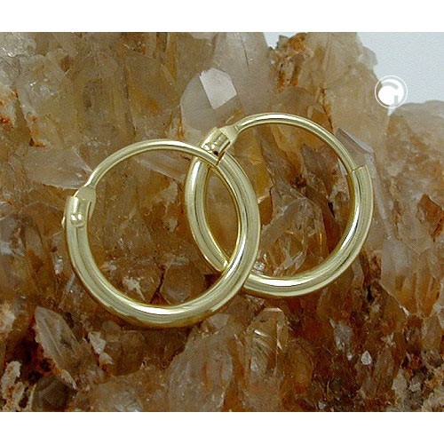 Creolen 11mm aus 375 Gelbgold glänzend