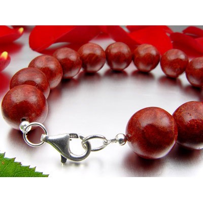 Armband aus Schaumkoralle 14mm und 925 Silber