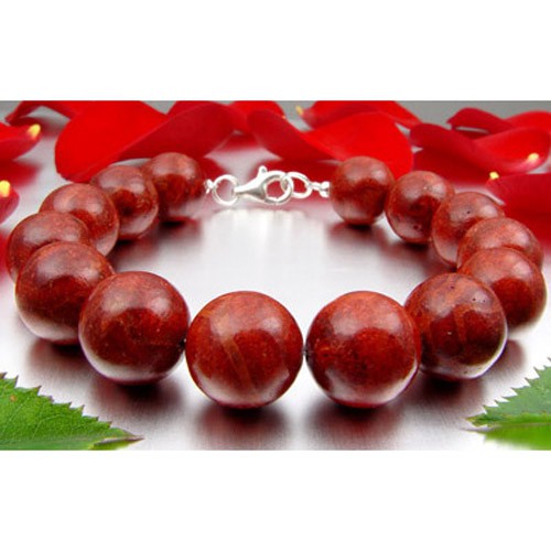 Armband aus Schaumkoralle 14mm und 925 Silber