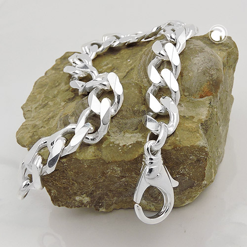 Armband Weitpanzer 6x diam Silber 925 21cm