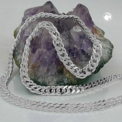 Collier Doppelpanzer 2x diam Silber 925 42cm