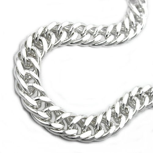 Collier Doppelpanzer 2x diam Silber 925 50cm