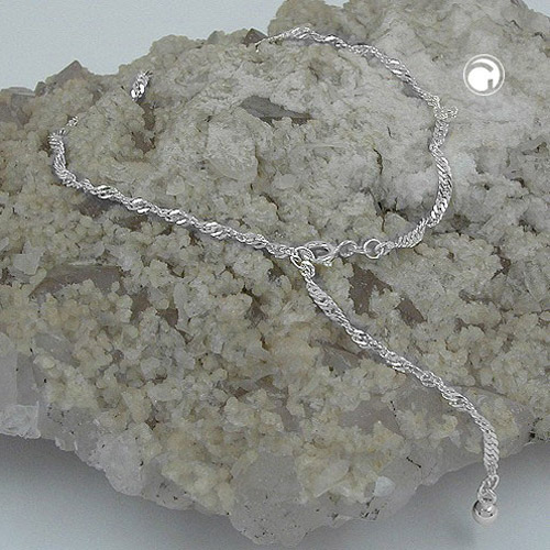 Bauchkette Singapur diamantiert 925 100cm