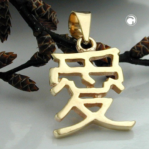 Anhänger chinesisch Liebe 9Kt GOLD