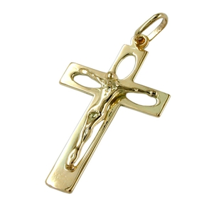 Kettenanhänger Kreuz mit Jesus 14Kt 585 Gold Gelbgold NEU Halsschmuck Unisex Kettenanhänger Kreuz mit Jesus 14Kt 585 Gold Gelbgold NEU Halsschmuck Unisex