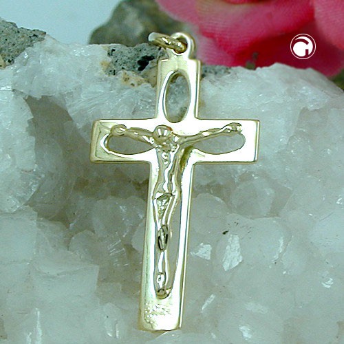 Anhänger Kreuz mit Jesus 14Kt 585 Gold