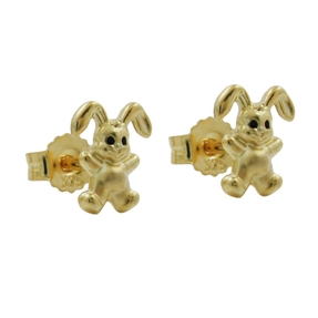 Ohrringe Ohrstecker Hase klein & fein 9Kt 375 Gelbgold Ohrschmuck Kinder