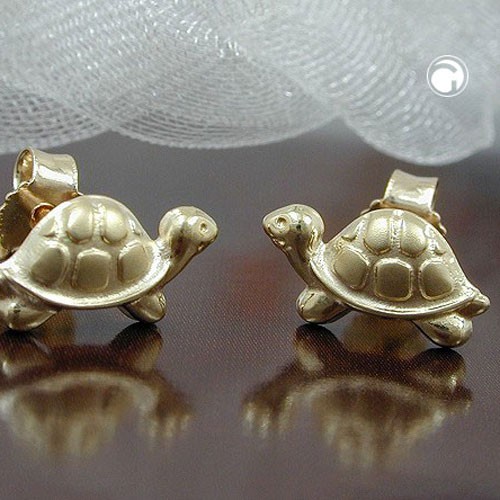Stecker Schildkröte 9Kt Gold