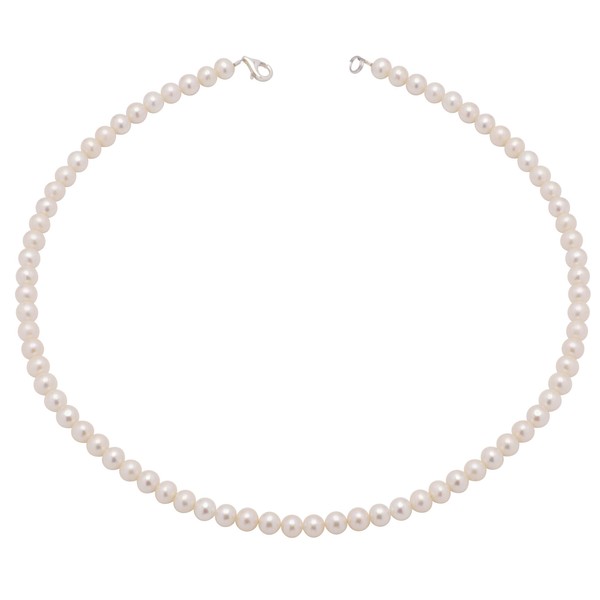 Kette aus echten Perlen creme-weiß klassisch