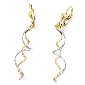 Ohrringe Ohrhänger mit Brisur Spiral bicolor 375 Gold Ohrschmuck Damen Ohrringe Ohrhänger mit Brisur Spiral bicolor 375 Gold Ohrschmuck Damen