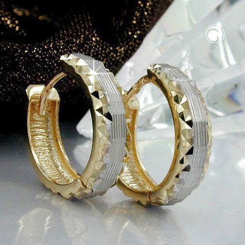 Creole bicolor diamantiert 375 Gold