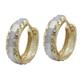 Creolen Creole Kreolen bicolor diamantiert 9Kt 375 Gold Ohrschmuck Damen