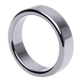 Hämatit Ring Fingerring Fingerschmuck Unisex schlicht flach glatt grau Steinring