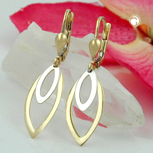 Brisur 2 Ovale bicolor 9Kt GOLD