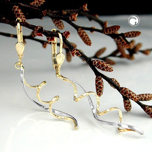 Brisur 2 Spiralen bicolor 375 Gold