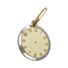 Anhänger Medaille Geburtsanhänger Uhr 9Kt 375 Gold NEU Halsschmuck Unisex Anhänger Medaille Geburtsanhänger Uhr 9Kt 375 Gold NEU Halsschmuck Unisex
