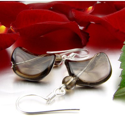 Ohrringe aus Rauchquarz und Silber