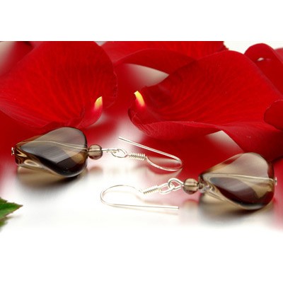 Ohrringe aus Rauchquarz und Silber