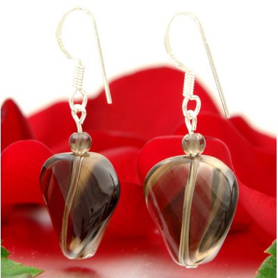 Ohrringe aus Rauchquarz und Silber