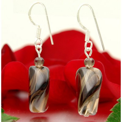 Ohrringe aus Rauchquarz und Silber