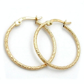 Creole Kreolen Ohrschmuck diamantiert aus 375 Gelbgold Damen Goldohrringe