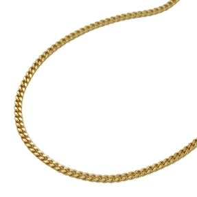 1,3mm Kette Collier Panzerkette aus 375 Gold Gelbgold 45cm Damen Goldkette