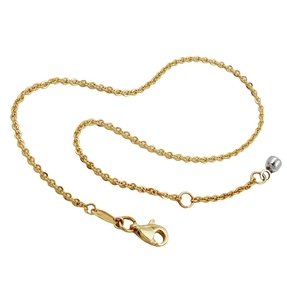 Rundankerkette Fußkette Fußkettchen bicolor 375 Gold 25cm Fußschmuck Damen