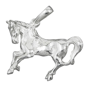 Massiver Kettenanhänger Anhänger Pferd 925 Echt Silber Halsschmuck Unisex