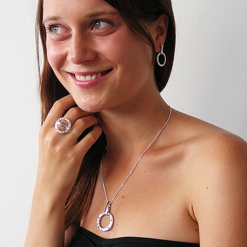Stecker Zirkonia rhodiniert Silber 925