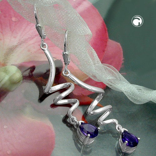Brisur Spirale mit Amethyst Silber 925
