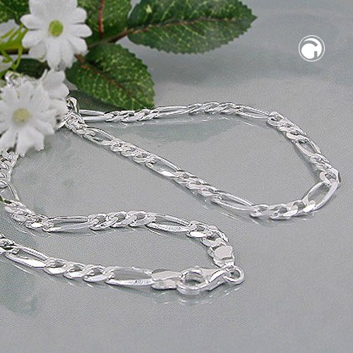 Collier Figaro flach 6x diam Silber 925 50cm
