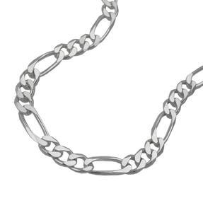 4,8mm Figarokette Halskette Collier aus 925 Silber 55cm flach Silberkette