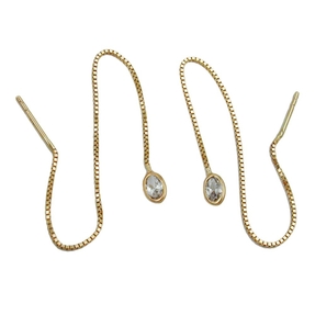 Durchzieher Ohrhänger mit Zirkonia 375 Gold Gelbgold Ohrschmuck Goldohrringe Durchzieher Ohrhänger mit Zirkonia 375 Gold Gelbgold Ohrschmuck Goldohrringe
