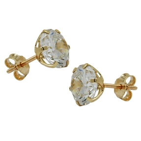 Paar Solitär Ohrstecker mit Zirkonia 9Kt 375 Gelbgold Goldohrstecker Ohrschmuck