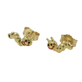 Paar Stecker Ohrstecker Würmchen Wurm aus 9Kt. 375 Gelbgold Ohrschmuck Kinder Paar Stecker Ohrstecker Würmchen Wurm aus 9Kt. 375 Gelbgold Ohrschmuck Kinder