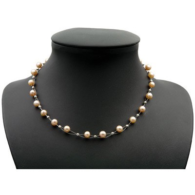 Kette aus echten Perlen und 925 Silber