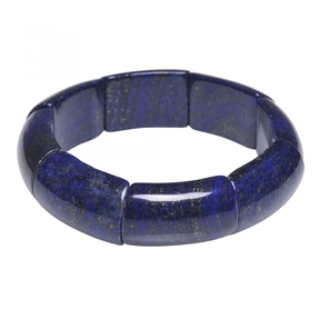 Armschmuck Armband aus Edelstein Lapis-Lazuli Lapislazuli blau glatt dehnbar