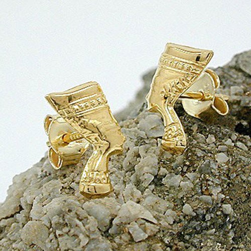 Stecker Nofretete glänzend 8Kt GOLD