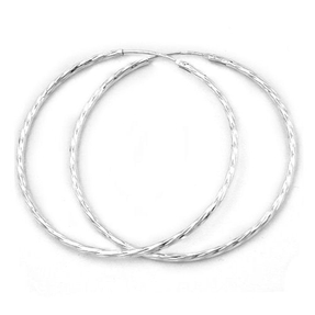 Creolen Creole Kreolen 925 Silber diamantiert D: 50mm Ohrschmuck Damen