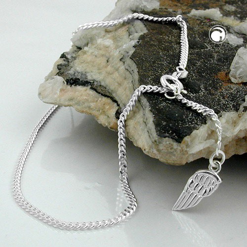 Fußkette Engelflügel Y-Kette Silber 925 25cm