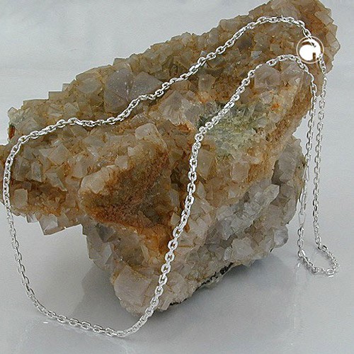 2mm Ankerkette aus 925 Silber diamantiert 50cm