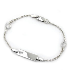 Armband Schildband Armschmuck 925 Silber rhodiniert 15cm Kinder Silberarmband
