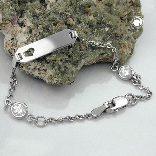 Schildband 925 Silber rhodiniert 15cm Kinder